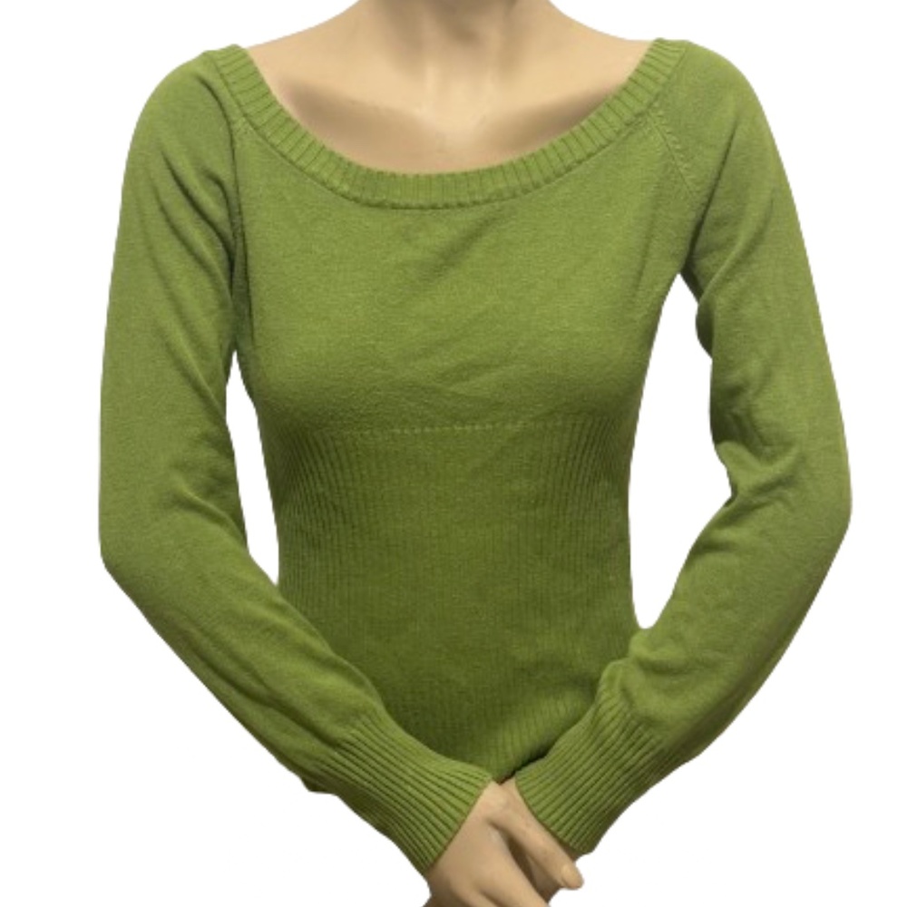 Vintage Max Rave 90s Women Olive Green Ribbed Pullover Sweater Olive Green  SZ L